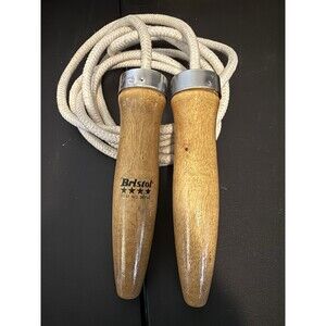 Vintage Bristol Wooden Handle Jump Rope 122 in No Rips VGC